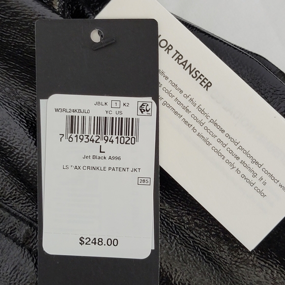 Guess Pax Faux- Black Leather Jacket  W3RL24KBJL0  Womens Size Large New - Picture 4 of 14